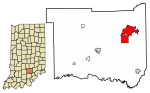 Jackson County Indiana Incorporated and Unincorporated areas Seymour Highlighted 1868832